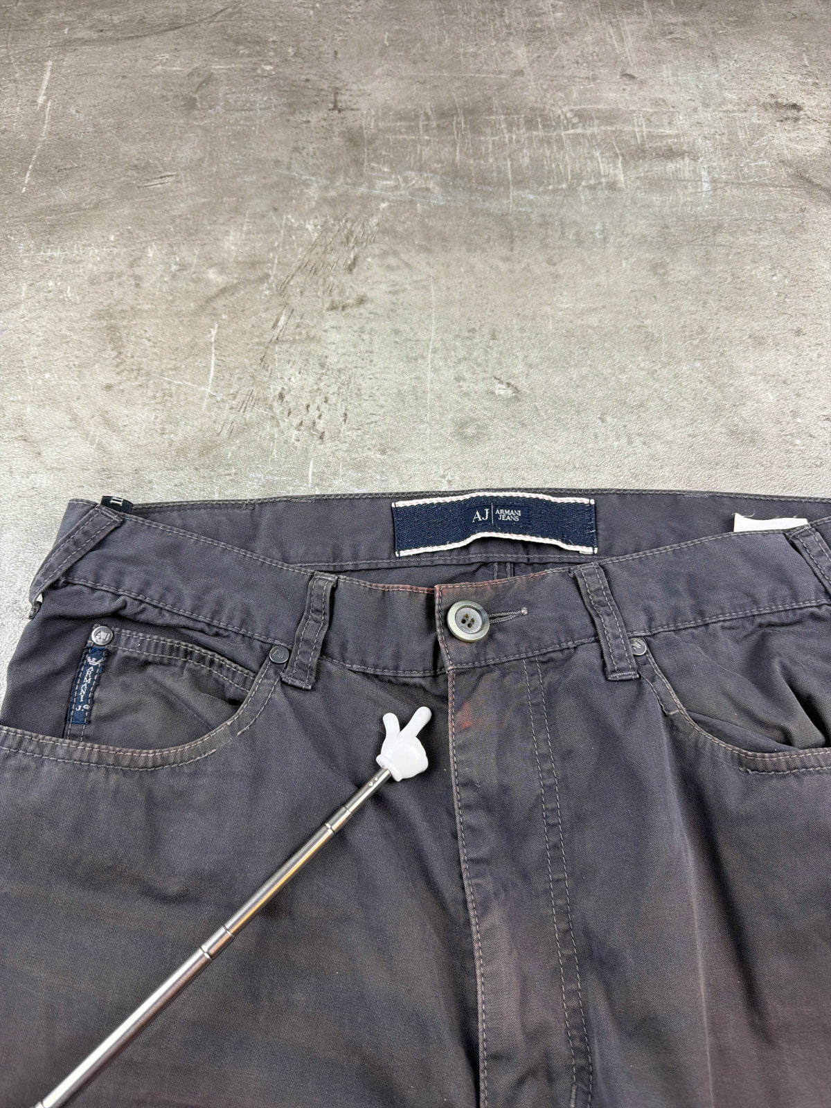 Armani Jeans Archive Baggy Twill Pants - Washed Grey - Past Pieces