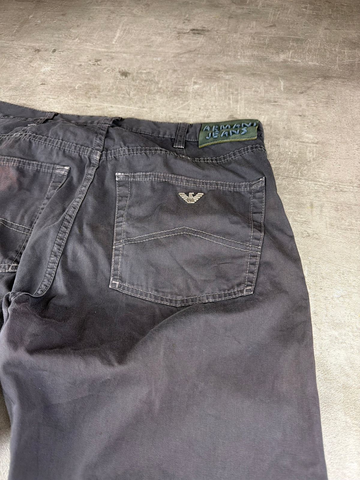 Armani Jeans Archive Baggy Twill Pants - Washed Grey – Ansicht 4