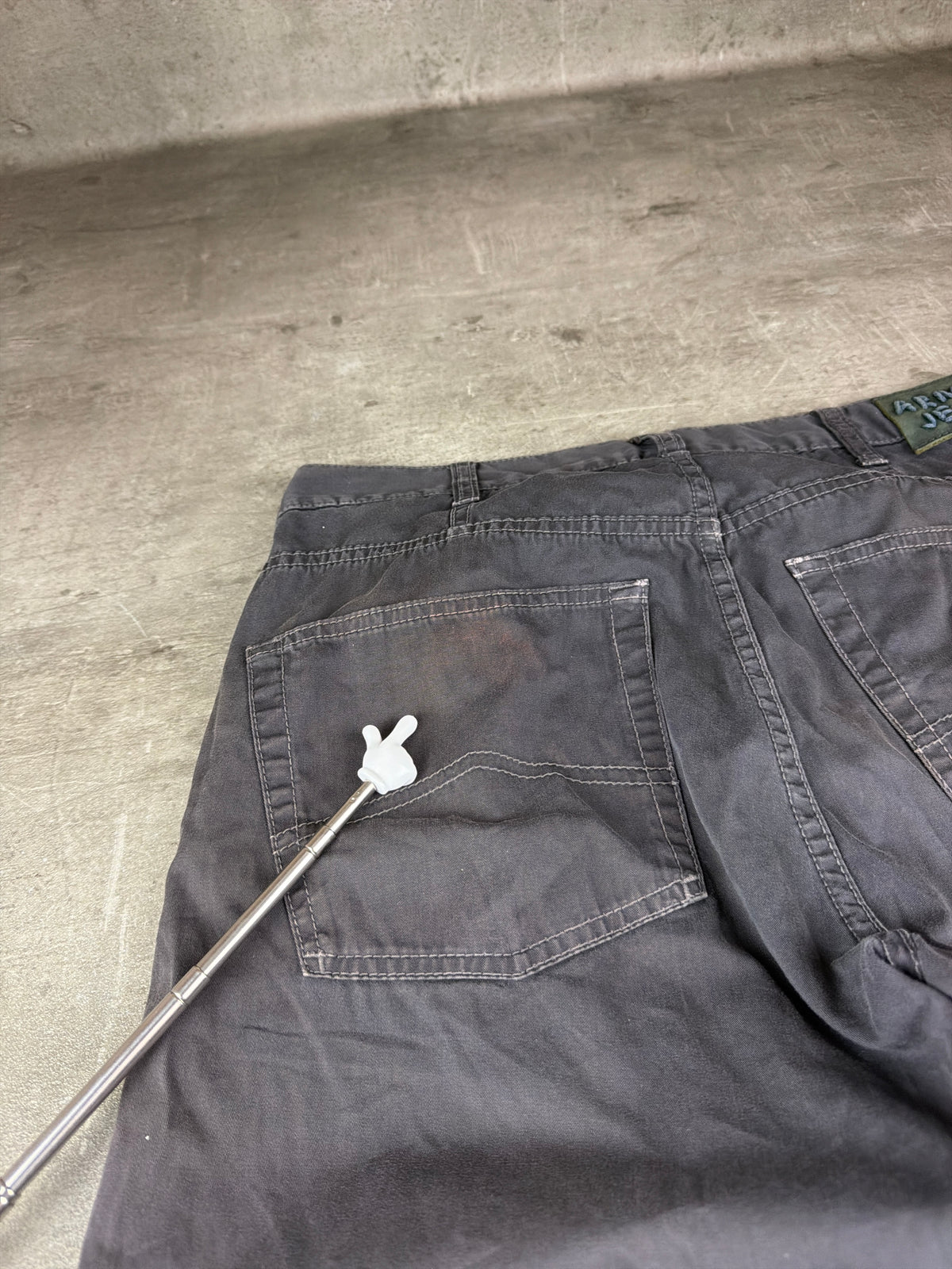 Armani Jeans Archive Baggy Twill Pants - Washed Grey - Past Pieces
