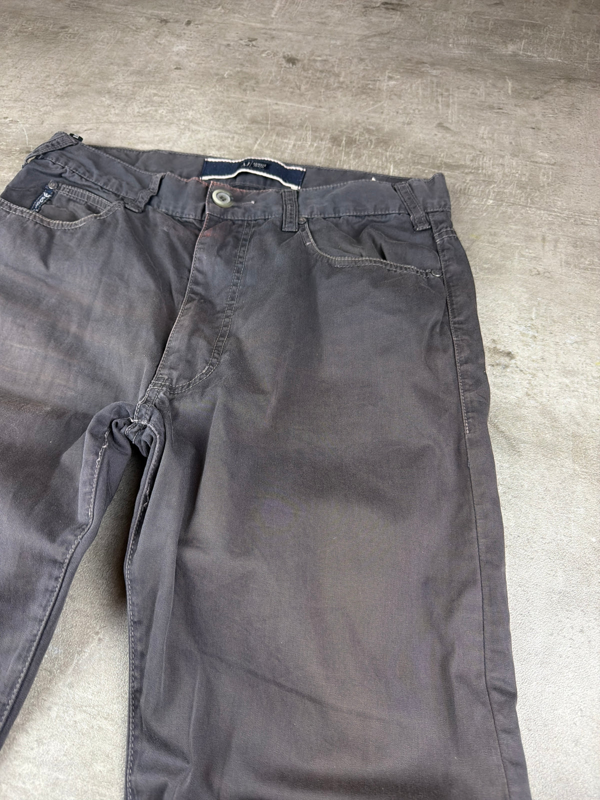 Armani Jeans Archive Baggy Twill Pants - Washed Grey - Past Pieces