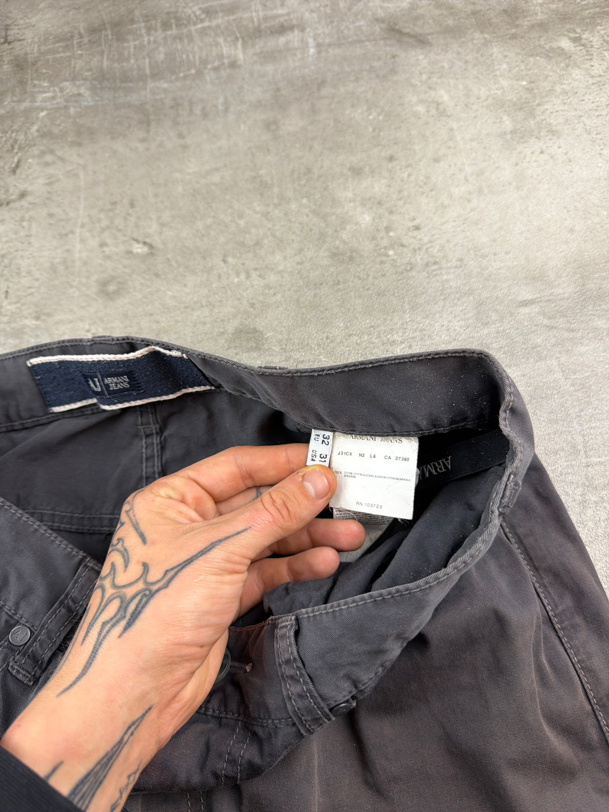 Armani Jeans Archive Baggy Twill Pants - Washed Grey – Ansicht 10