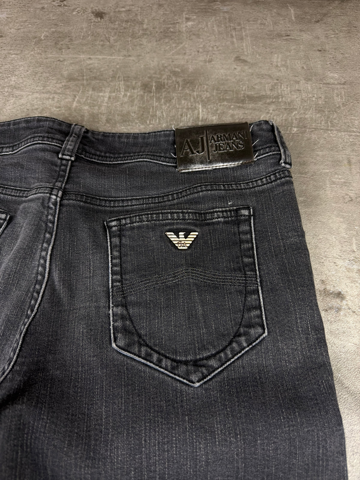 Armani Jeans Archive Slim Straight Denim - Washed Black - Past Pieces