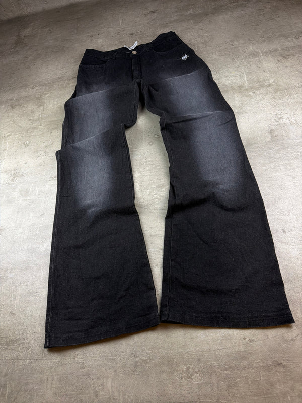 Bianca Maria Caselli Y2K Rhinestone Flared Denim - Washed Black