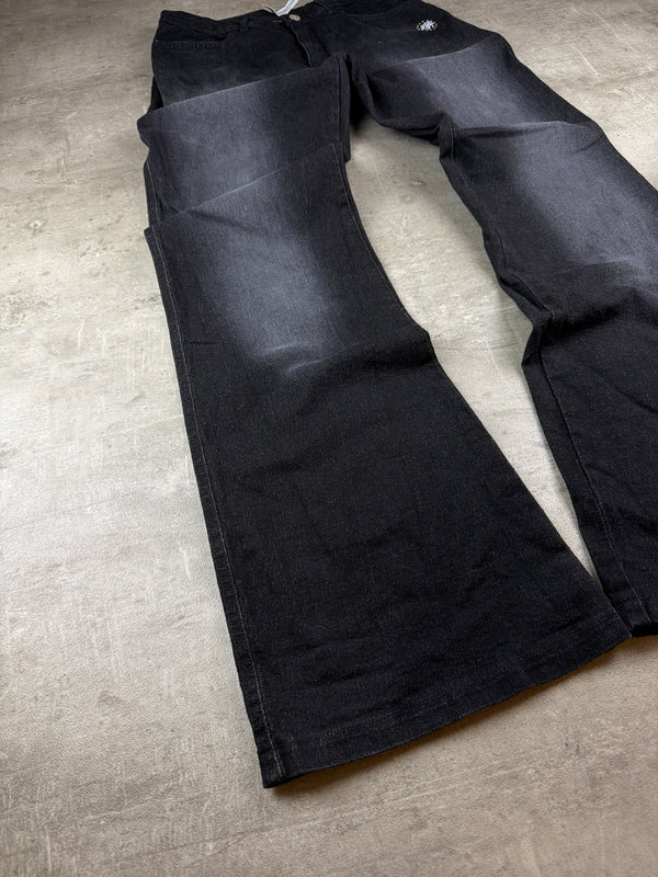 Bianca Maria Caselli Y2K Rhinestone Flared Denim - Washed Black