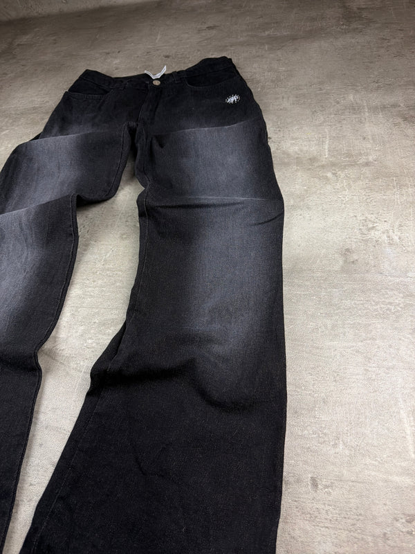 Bianca Maria Caselli Y2K Rhinestone Flared Denim - Washed Black