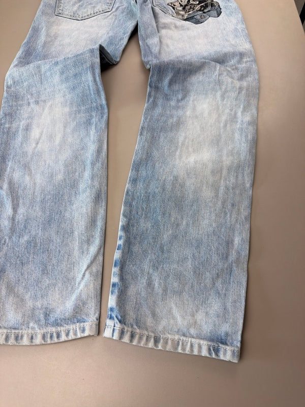 Big Train Japan Archive "High Stakes" Embroidered Denim - Light Wash