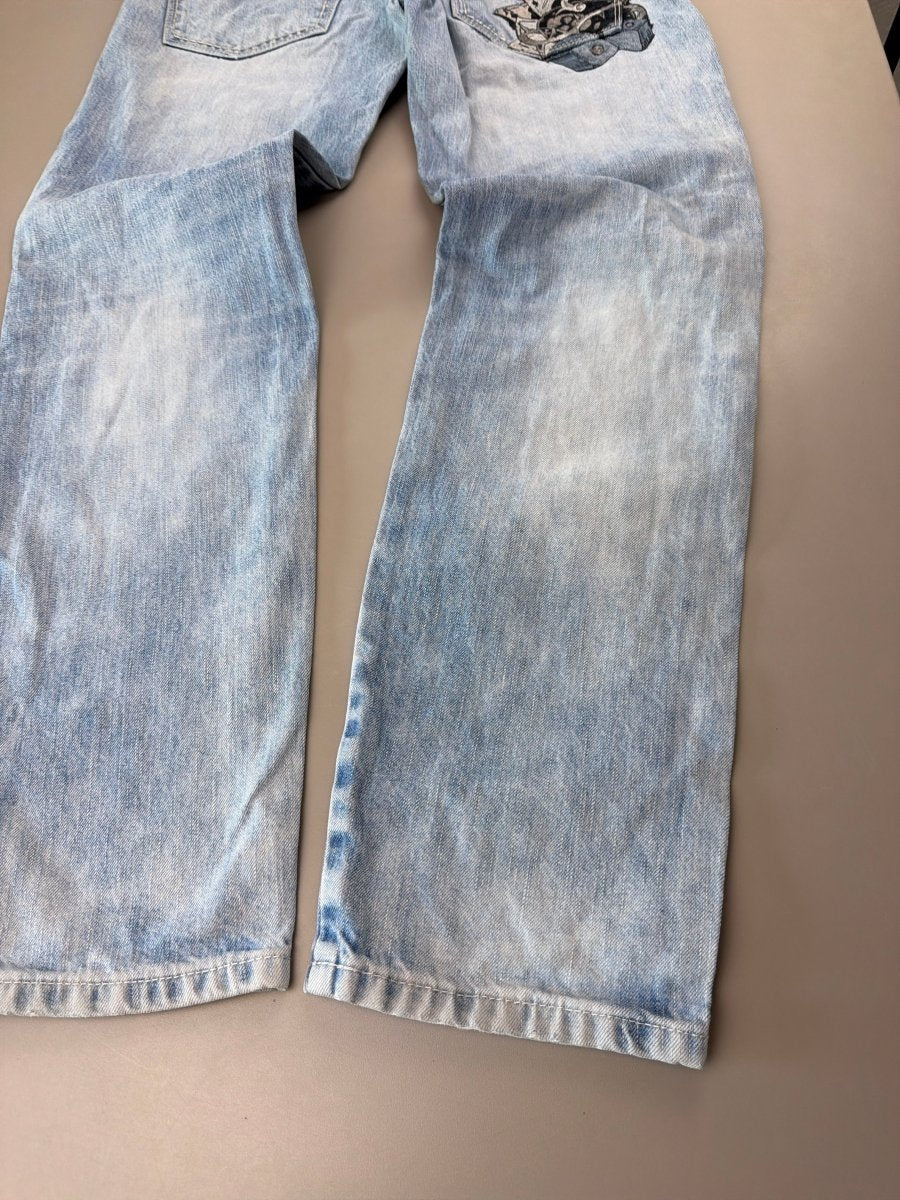 Big Train Japan Archive "High Stakes" Embroidered Denim - Light Wash - Past Pieces