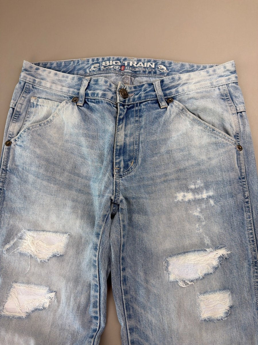 Big Train Japan Archive "High Stakes" Embroidered Denim - Light Wash - Past Pieces