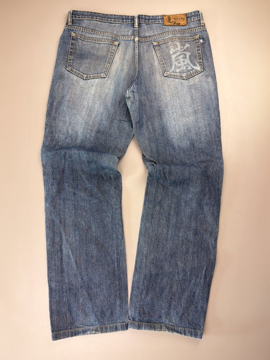 Big Train Takanori Archive "Storm Kanji" Denim - Faded Wash - Past Pieces