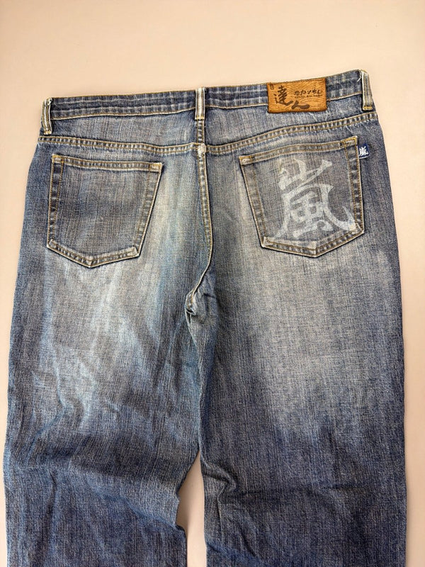 Big Train Takanori Archive "Storm Kanji" Denim - Faded Wash