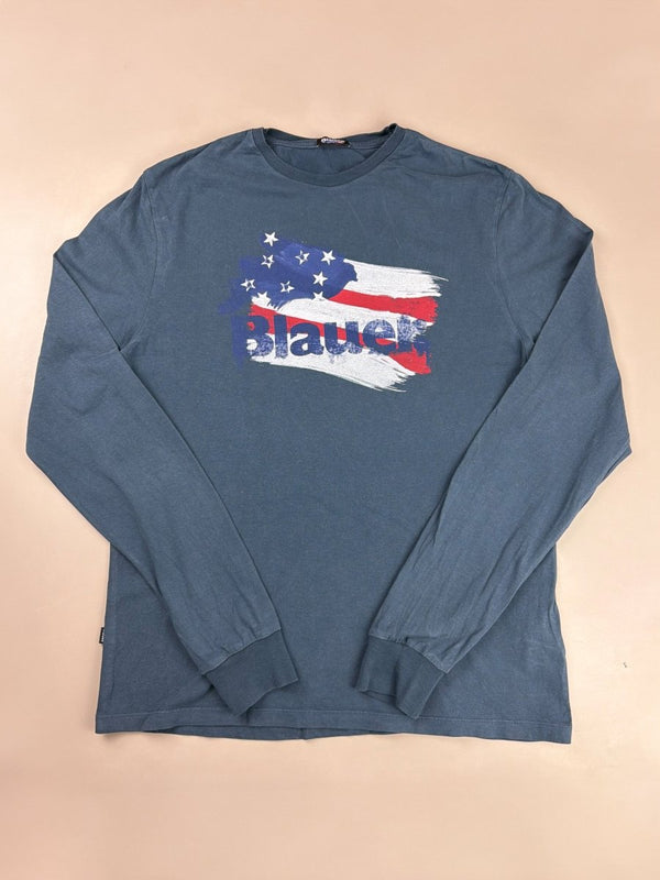 Blauer Archive "USA Flag" Longsleeve - Faded Navy