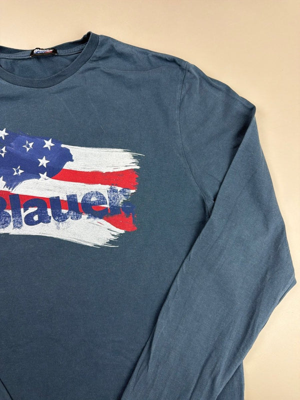 Blauer Archive "USA Flag" Longsleeve - Faded Navy
