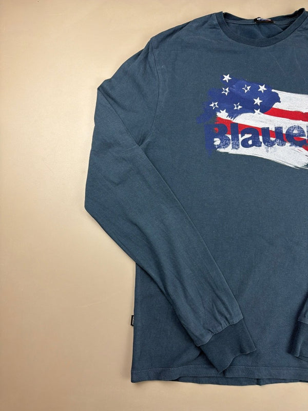 Blauer Archive "USA Flag" Longsleeve - Faded Navy