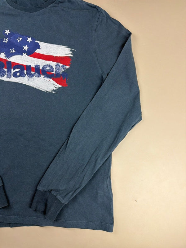 Blauer Archive "USA Flag" Longsleeve - Faded Navy