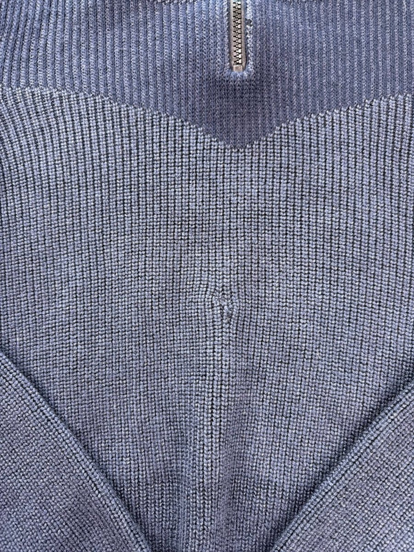 BOSS Archive Ribbed Quarter-Zip Pullover - Deep Navy