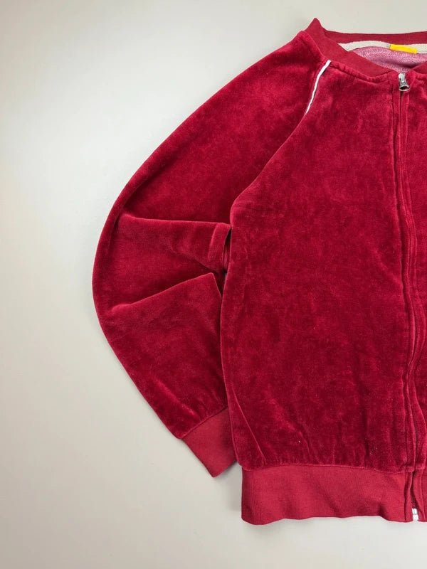 Buffalo "Rhinestone B" Velour Track Jacket - Deep Red