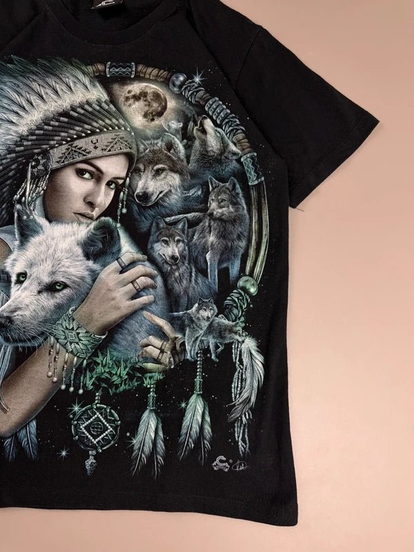 Caballo "Mystic Wolves" Graphic Tee - Black