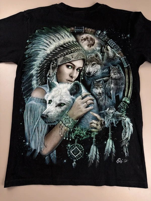 Caballo "Mystic Wolves" Graphic Tee - Black - Past Pieces