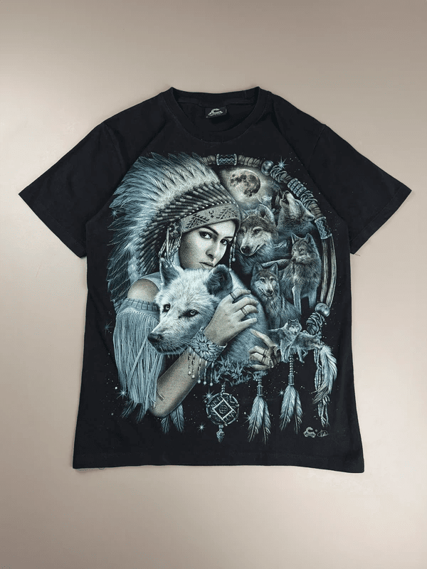 Caballo "Mystic Wolves" Graphic Tee - Black
