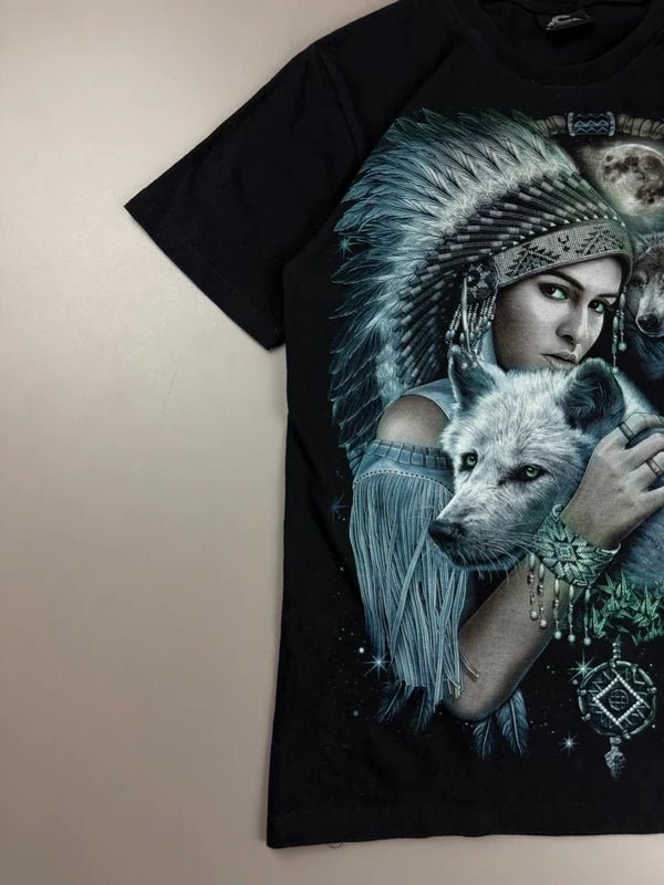 Caballo "Mystic Wolves" Graphic Tee - Black