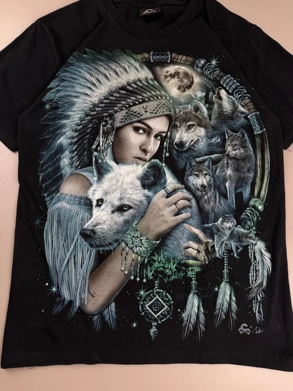 Caballo "Mystic Wolves" Graphic Tee - Black
