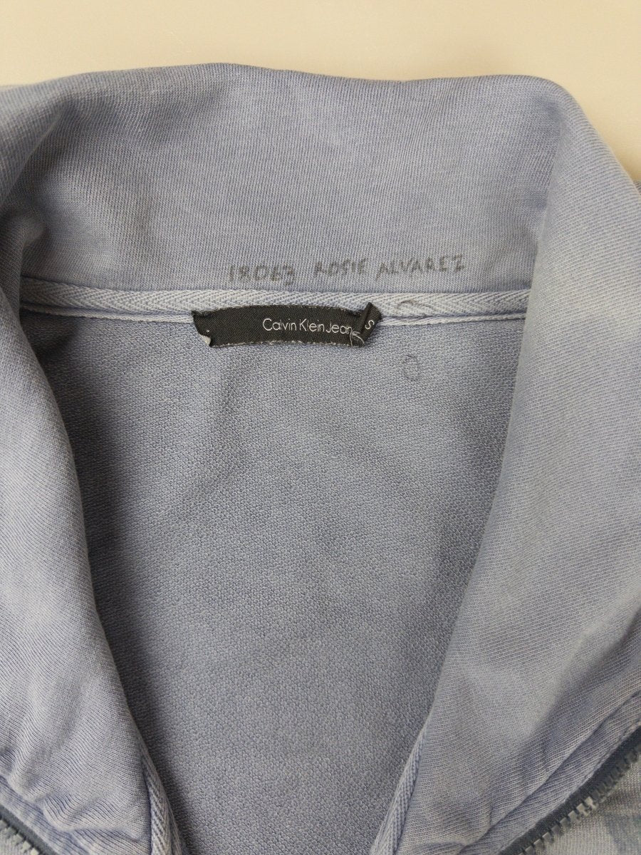 Calvin Klein Jeans Archive "Cyber Wash" Collared Zip Hoodie - Washed Blue - Past Pieces