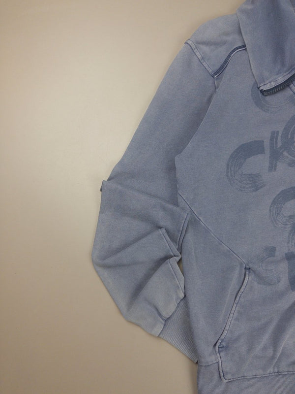 Calvin Klein Jeans Archive "Cyber Wash" Collared Zip Hoodie - Washed Blue