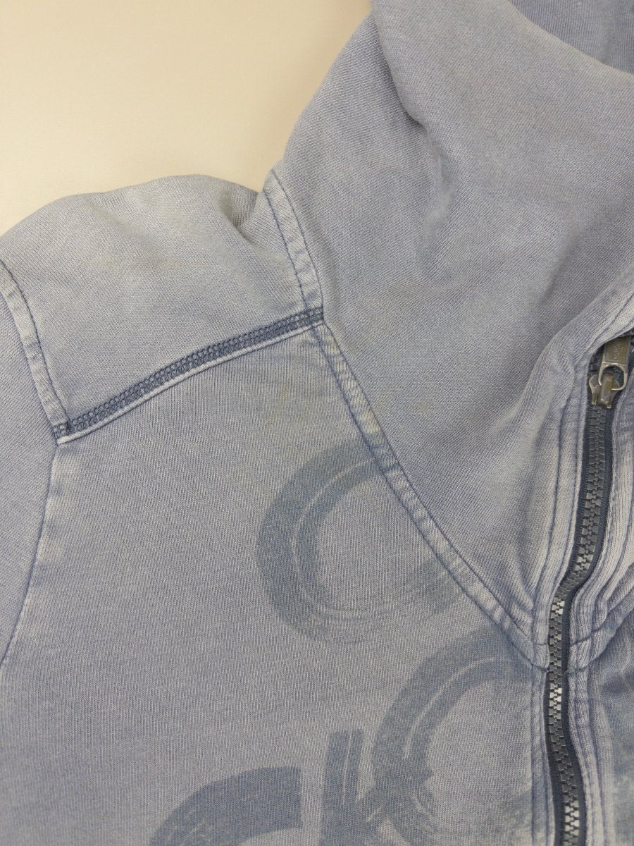 Calvin Klein Jeans Archive "Cyber Wash" Collared Zip Hoodie - Washed Blue - Past Pieces