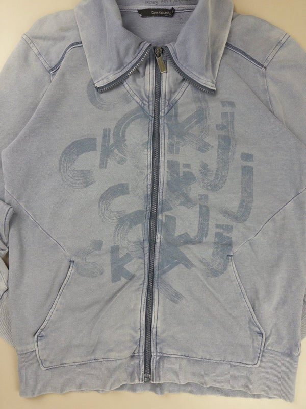 Calvin Klein Jeans Archive "Cyber Wash" Collared Zip Hoodie - Washed Blue