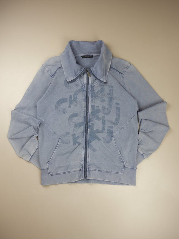 Calvin Klein Jeans Archive "Cyber Wash" Collared Zip Hoodie - Washed Blue