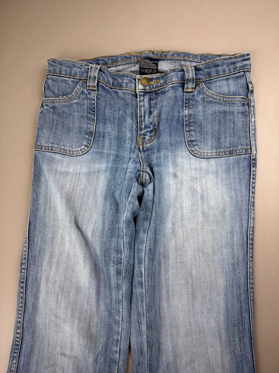 Campus Crew "Diamond" Flared Denim - Low Waist Bejeweled Y2K - Past Pieces