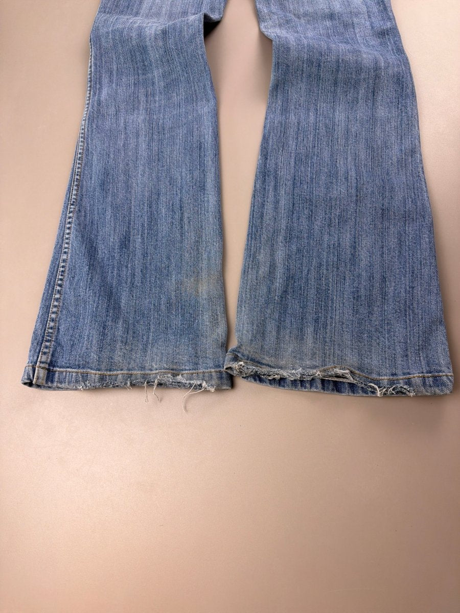 Campus Crew "Diamond" Flared Denim - Low Waist Bejeweled Y2K - Past Pieces