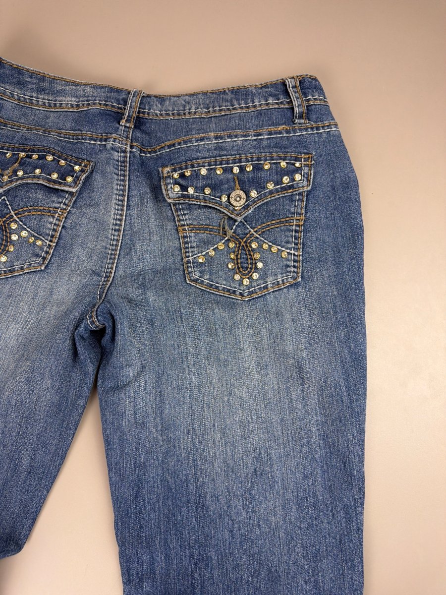 Cato Premium "Starlet" Embellished Flare Jeans - Rhinestone - Past Pieces