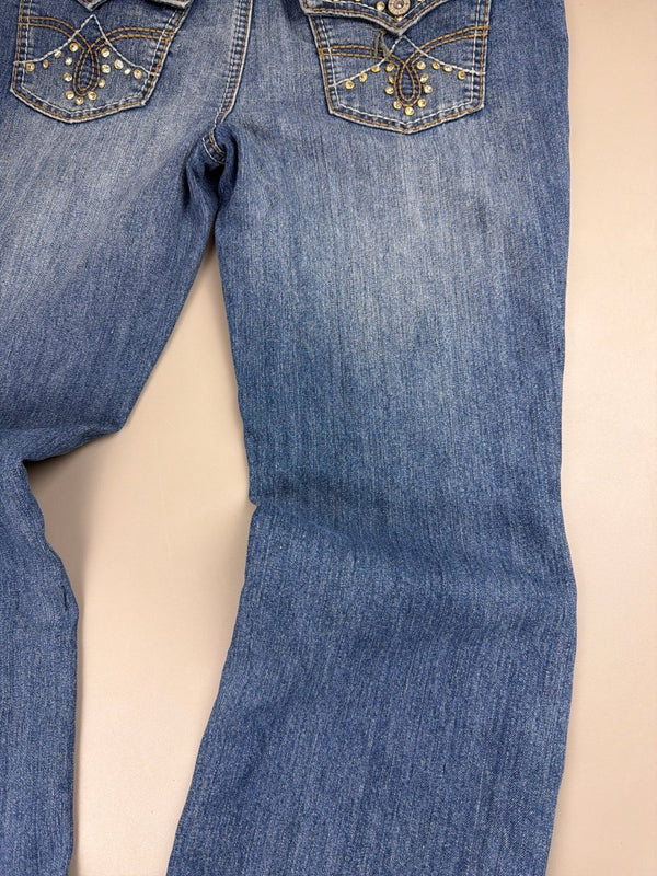 Cato Premium "Starlet" Embellished Flare Jeans - Rhinestone