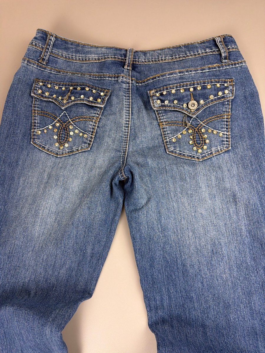 Cato Premium "Starlet" Embellished Flare Jeans - Rhinestone - Past Pieces