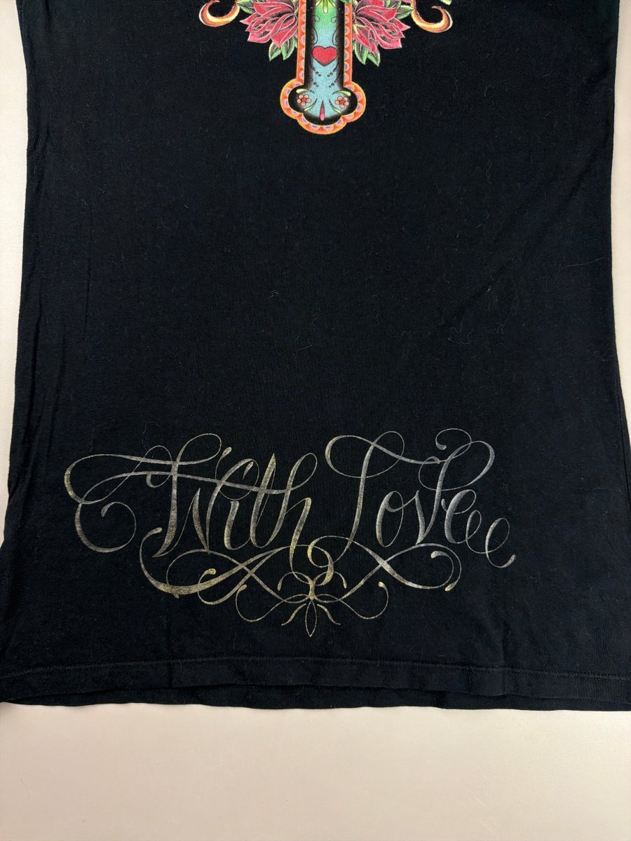 Christian Audigier Archive "Royal Tattoo" Rhinestone Tee - Black - Past Pieces