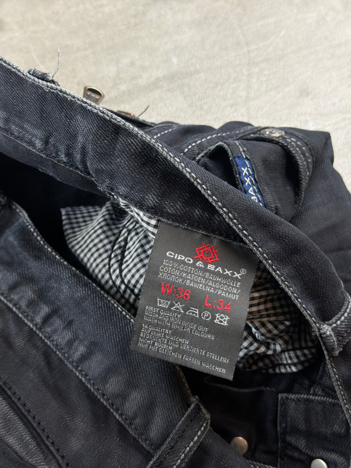 Cipo & Baxx Y2K Baggy Zip Pocket Denim - Washed Black - Past Pieces
