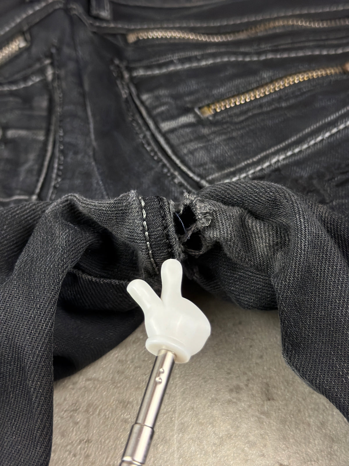 Cipo & Baxx Y2K Baggy Zip Pocket Denim - Washed Black - Past Pieces
