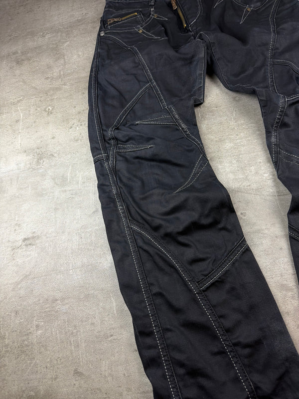 Cipo & Baxx Y2K Baggy Zip Pocket Denim - Washed Black