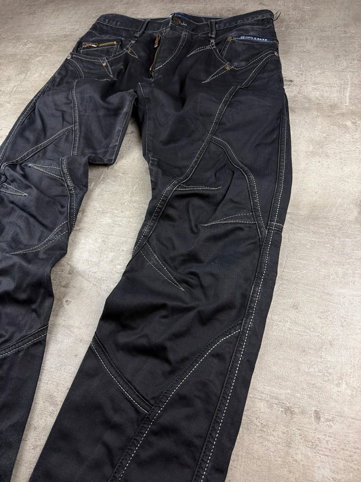 Cipo & Baxx Y2K Baggy Zip Pocket Denim - Washed Black – Ansicht 4