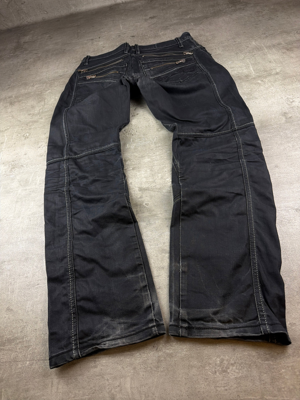 Cipo & Baxx Y2K Baggy Zip Pocket Denim - Washed Black - Past Pieces