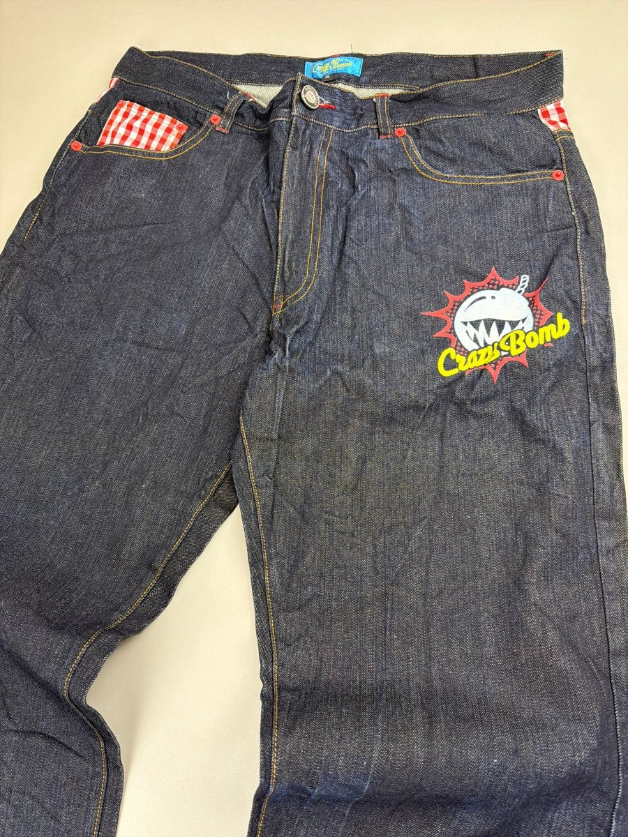 Crazy Bomb Archive "Shark Bomb" Graphic Denim - Indigo Red - Past Pieces