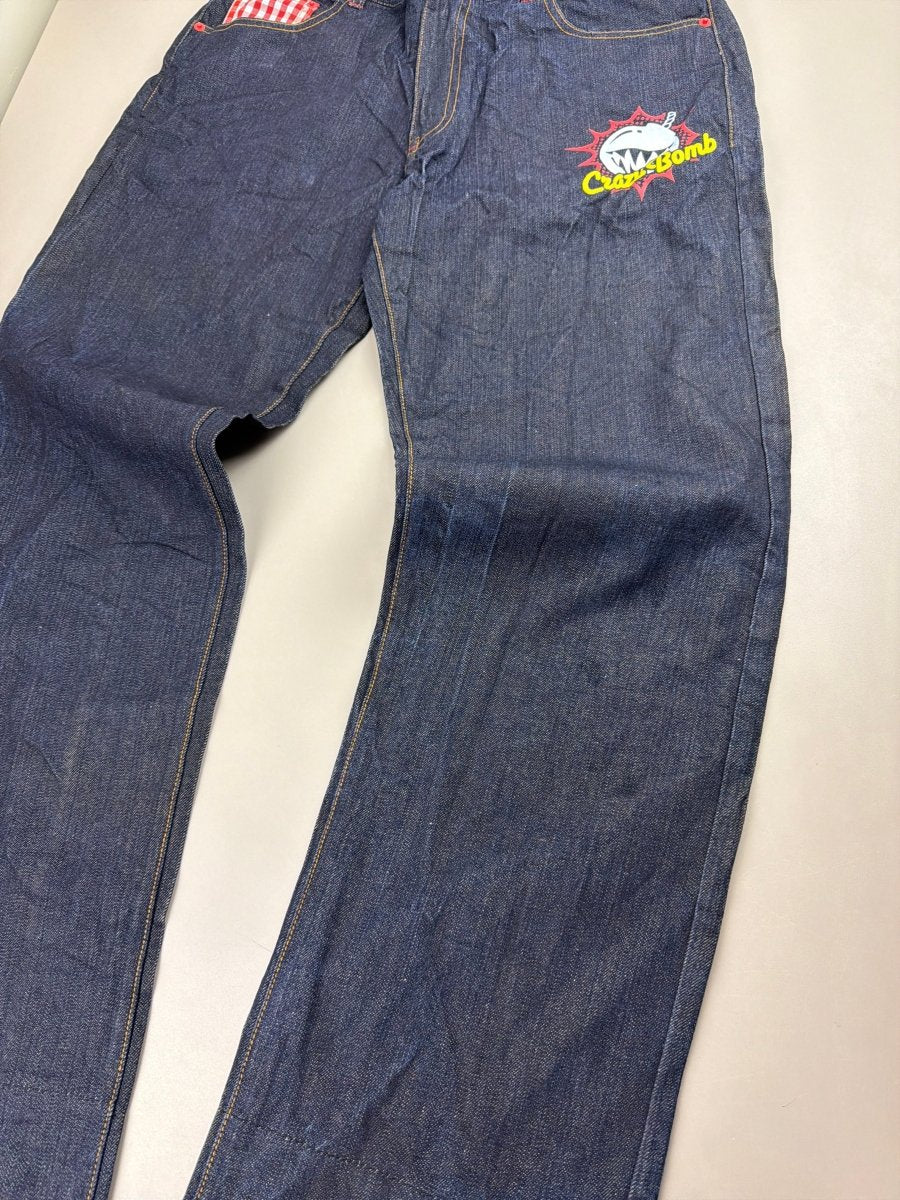 Crazy Bomb Archive "Shark Bomb" Graphic Denim - Indigo Red - Past Pieces