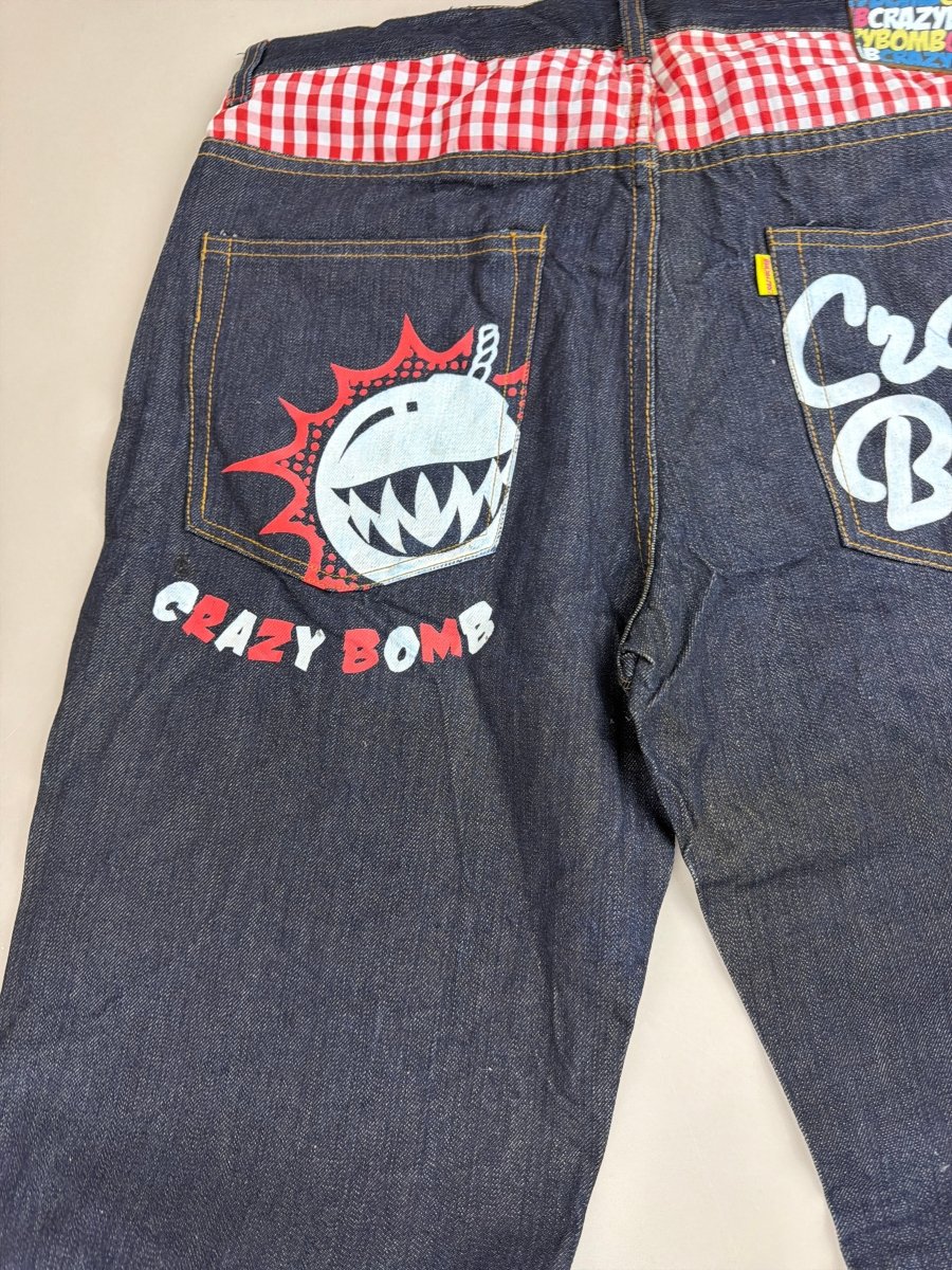Crazy Bomb Archive "Shark Bomb" Graphic Denim - Indigo Red - Past Pieces