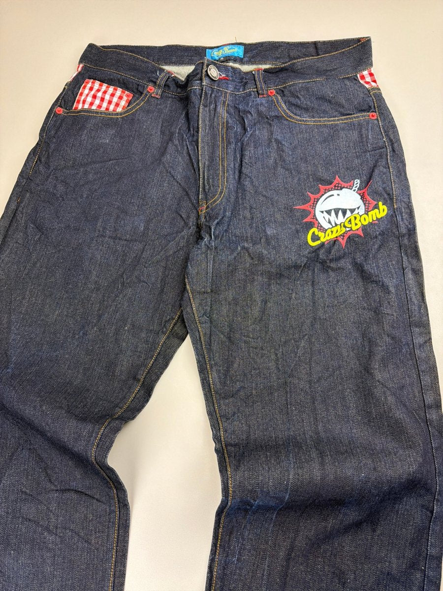 Crazy Bomb Archive "Shark Bomb" Graphic Denim - Indigo Red - Past Pieces