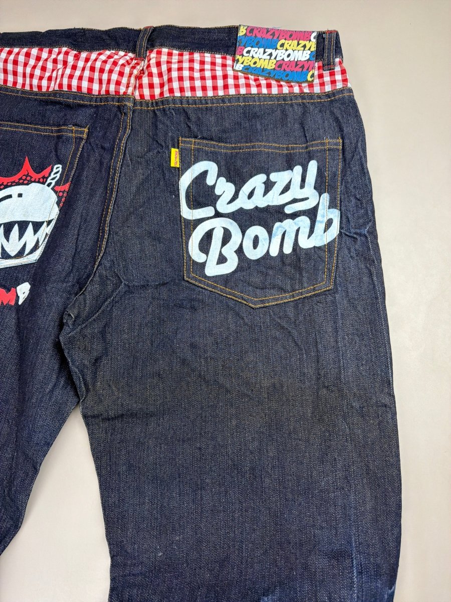 Crazy Bomb Archive "Shark Bomb" Graphic Denim - Indigo Red - Past Pieces