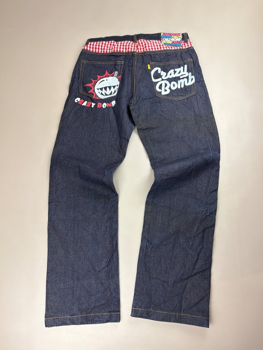 Crazy Bomb Archive "Shark Bomb" Graphic Denim - Indigo Red - Past Pieces