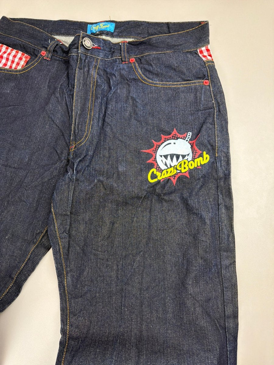 Crazy Bomb Archive "Shark Bomb" Graphic Denim - Indigo Red - Past Pieces