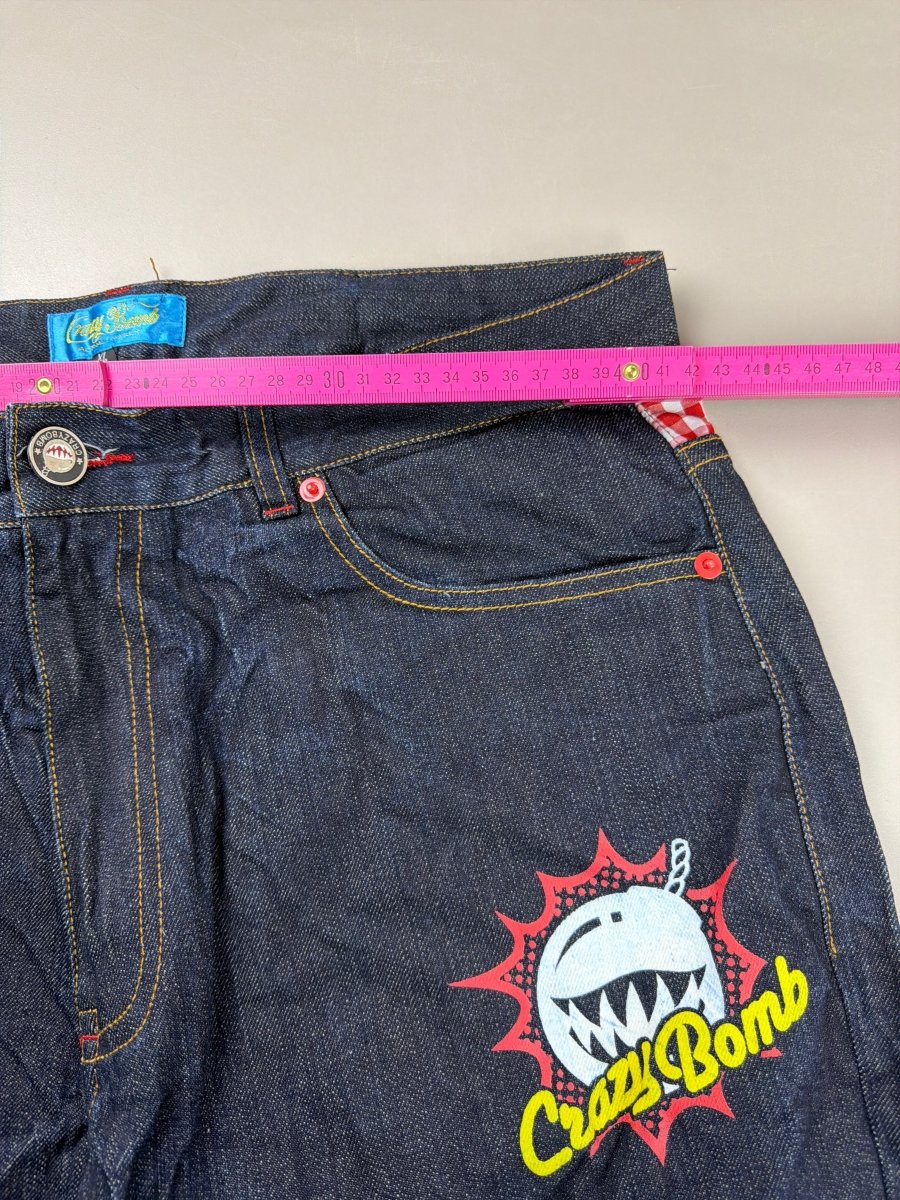 Crazy Bomb Archive "Shark Bomb" Graphic Denim - Indigo Red - Past Pieces