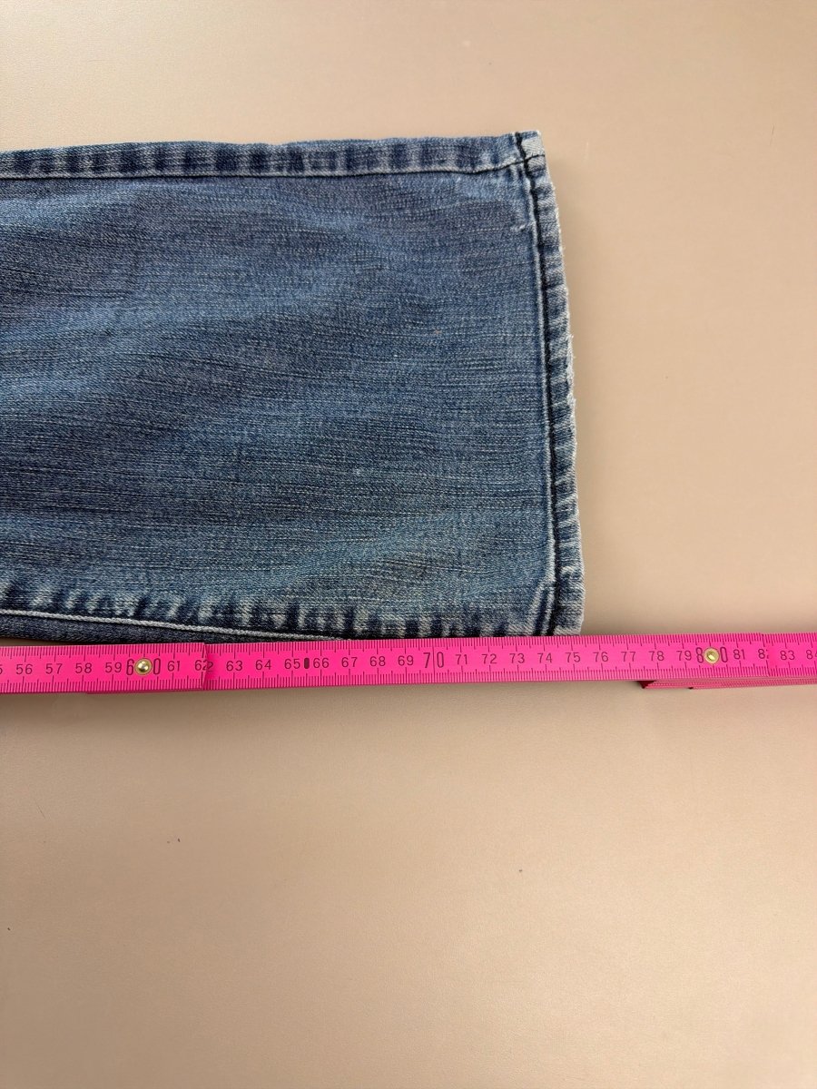 Cyber Y2K "Baroque" Embellished Low Waist Jeans - Light Wash - Past Pieces